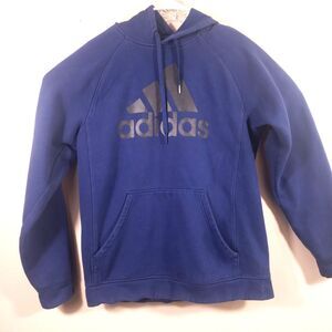 Adidas Sweatshirt  Hoodie Mens  Large Center Big Logo Spell Out  Navy Blue